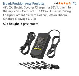 42V 2A Electric Scooter Charger for 36V Lithium Ion Battery – SGS Certified UL 1310 – Universal 7-Plug Charger Compatible with GoTrax, Jetson, Xiaomi,