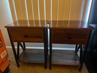Twin rustic night stands