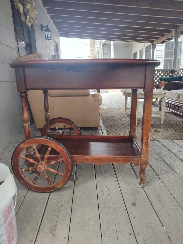 Vintage Drop Leaf Table Cart