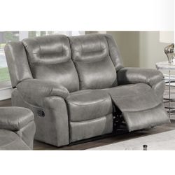 Grey Power Recliner Loveseat With Built In USB Port Brand New In Box Firm Price $540 Financing Available 