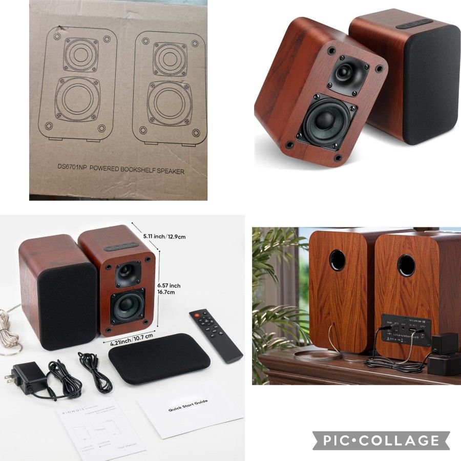Powered Bluetooth Bookshelf Speakers,