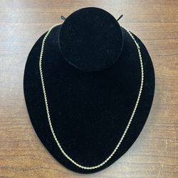 14K Yellow Gold Rope Chain Necklace 24 inches 13.6 Grams