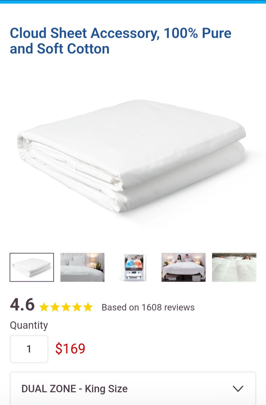 BedJet Dual Zone Cloud Sheet - 2 king