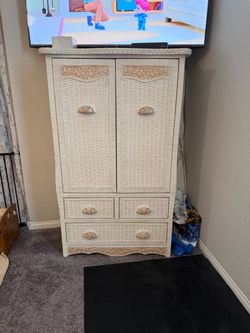 Wicker Dresser and Wicker Bed Frame