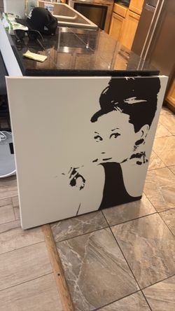 Rare retired ikea PJÄTTERYD Audrey Hepburn canvas by Phil handsley