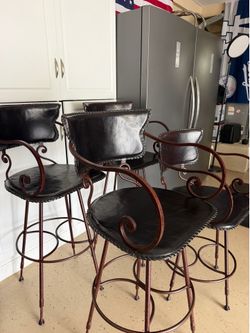 Arhaus 3 Barstools/ 1 Counter Height Stool