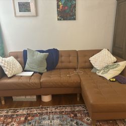 Couch Faux Leather Good Condition 