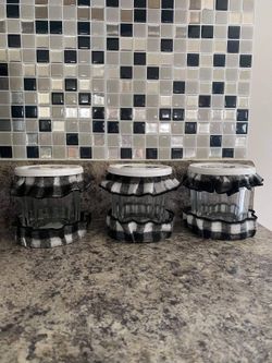 3 glass canister set for kitchen $15