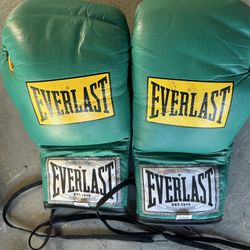 Green Yellow Everlast Boxing Gloves 10oz 