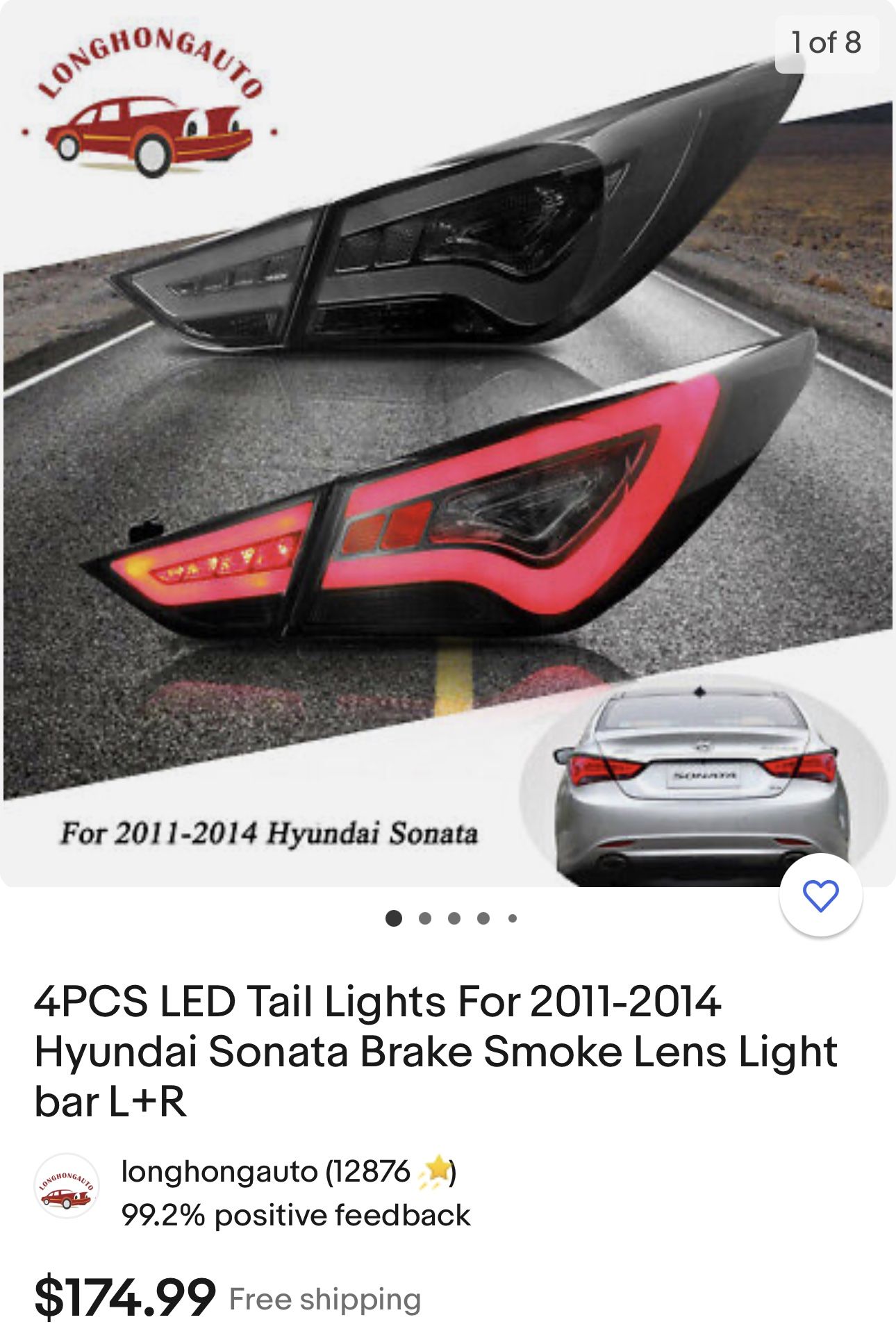 2011-2014 Sonata Smoked Taillights