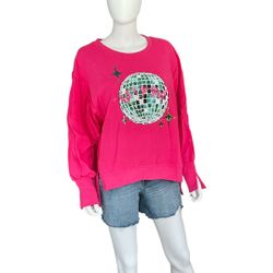 Fantastic Fawn French Terry Sequin Accent Pullover Sz Small 