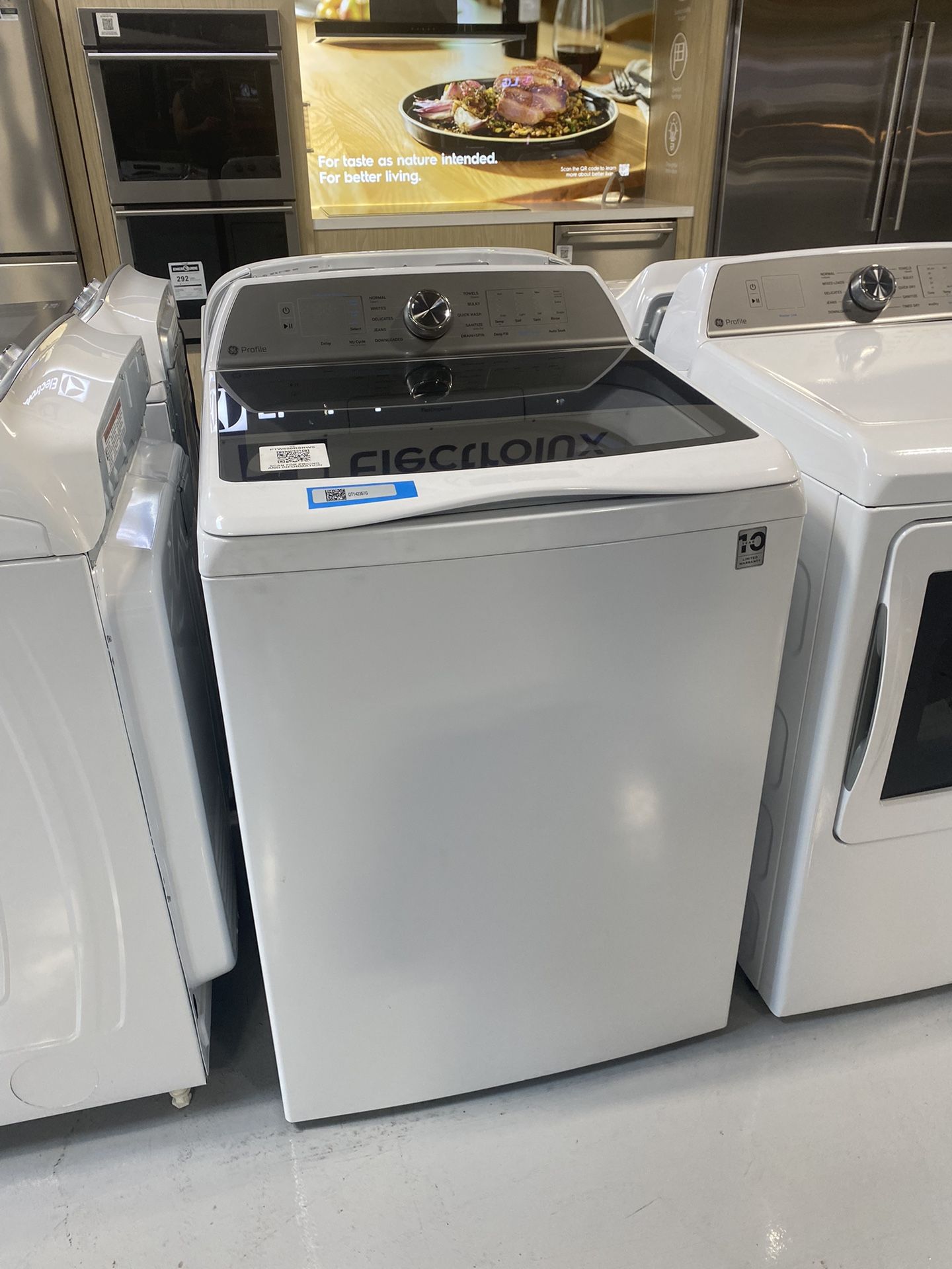 GE Profile White 5.0 Cu. Ft. Washer 