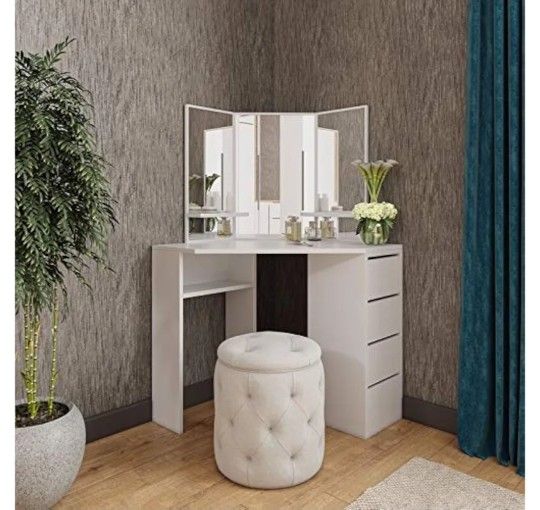 Bedroom Vanity Corner Desk $125