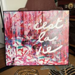 C'est la vie abstract painting wall art