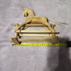 Vintage Collectable Toy Wooden Carved Rocking Glide Horse  Small  