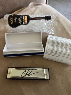 Autographed Chris Hanson harmonica