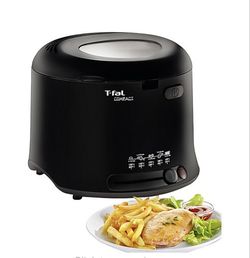 T-Fal Compact Deep Fryer - 1.69 quart Oil / 2.20 lb Food - Black