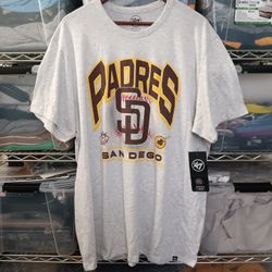 XXL Padres 47 Brand Men's Relay Grey Bunt Franklin Tee