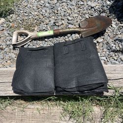 2 New 10 Gallon Grow Bags And Used Shovel 