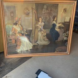 Hermoso Cuadro De Damas Musicales