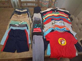 Kids clothes pants, shorts, short and long sleeve shirts (size 5)