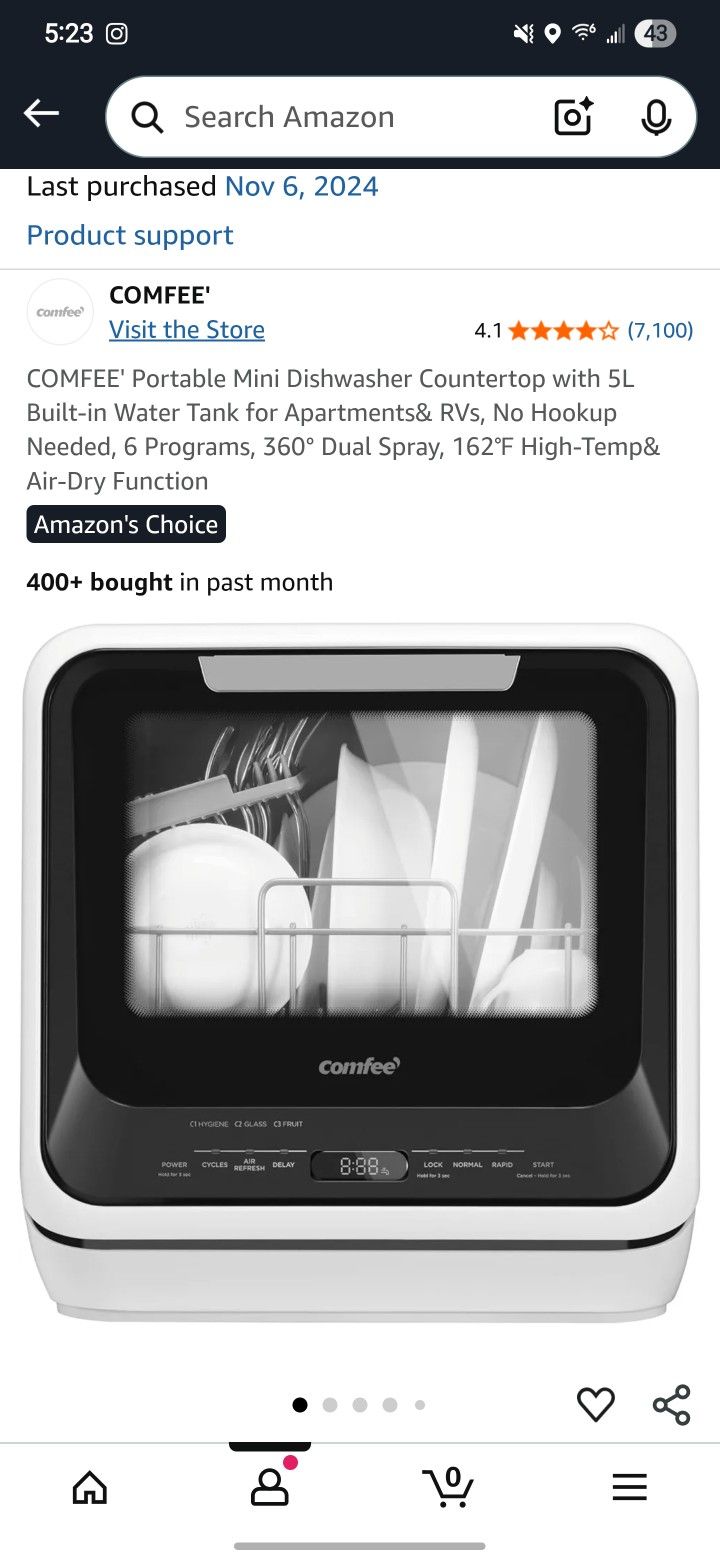 Comfee Portable Dishwasher.