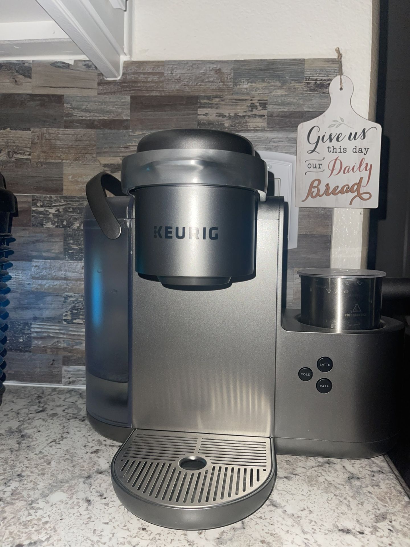 Keurig -Cafe Single-Serve K- Cup Pod Coffee, Latte and Cappuccino Maker Nickel