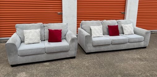 Beautiful Gray Living Room Sofa Set  2 Piece Set
