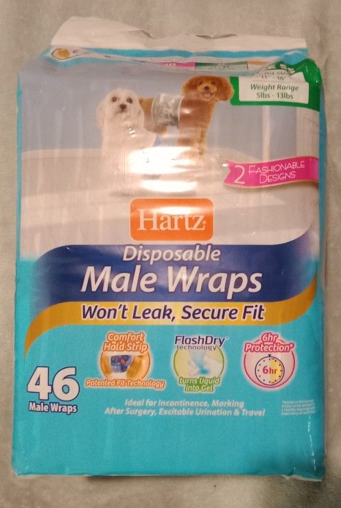 Hartz Male Dog Wraps Size SS