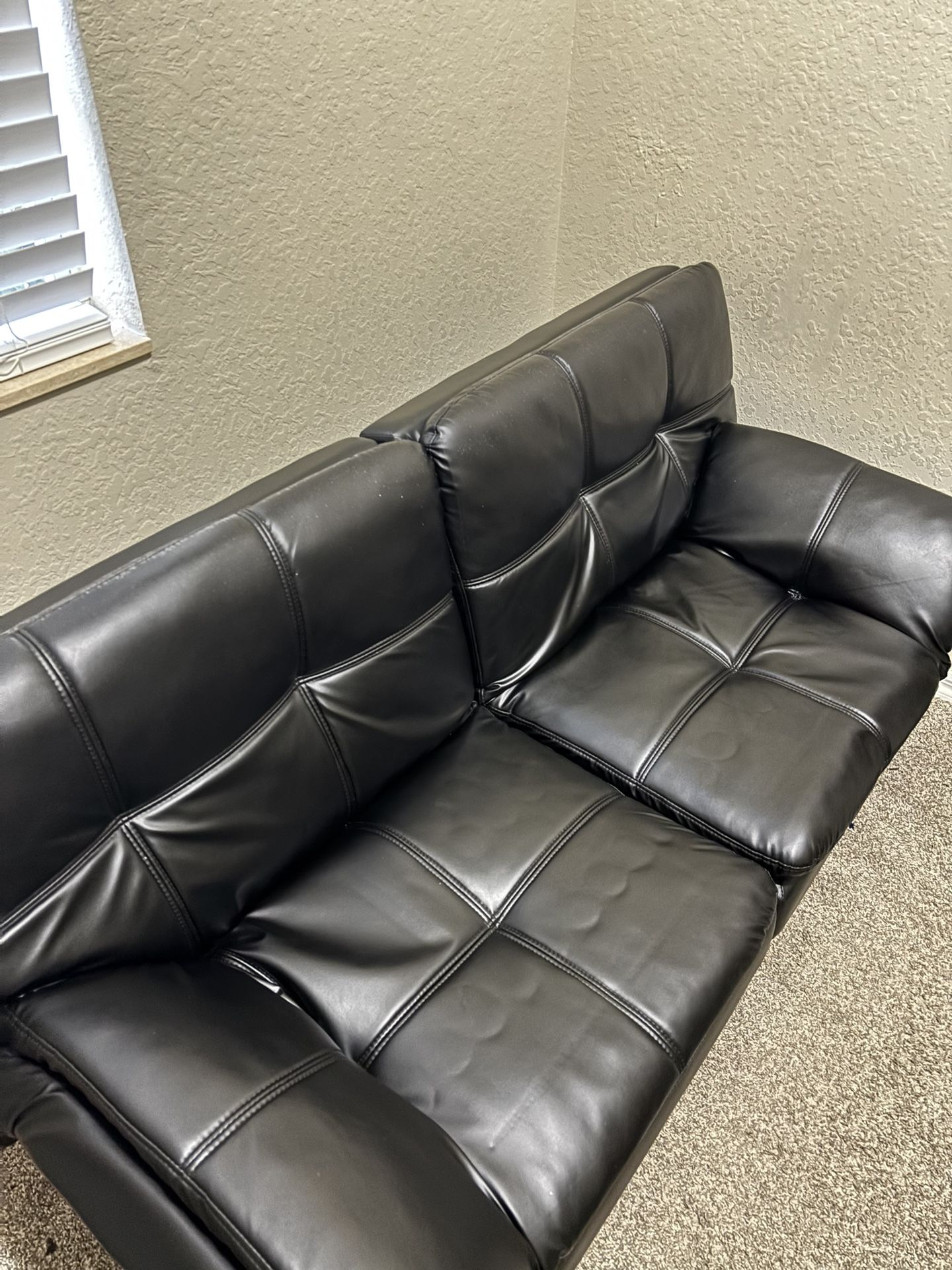 Leather Futon Couch for $120