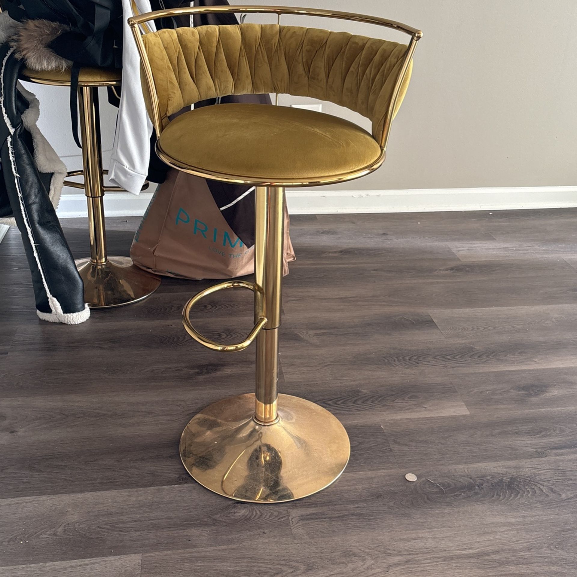 2 Olive Green Bar Stools