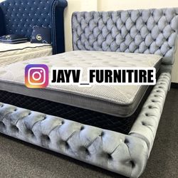 New Queen Bed Frame With Mattress 