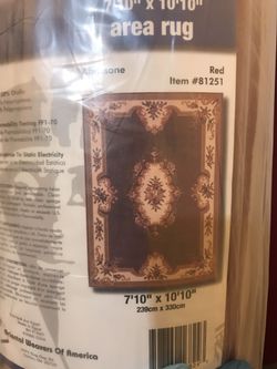 2 Area Rugs Brand New 7’10” x 10’10” and 2x4 opened package but unused