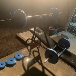 Bench Gym 💪 Weights Set Barra $220