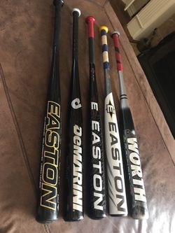 Softball Bats Lot. Easton. Worth. DeMarini. Nice lot