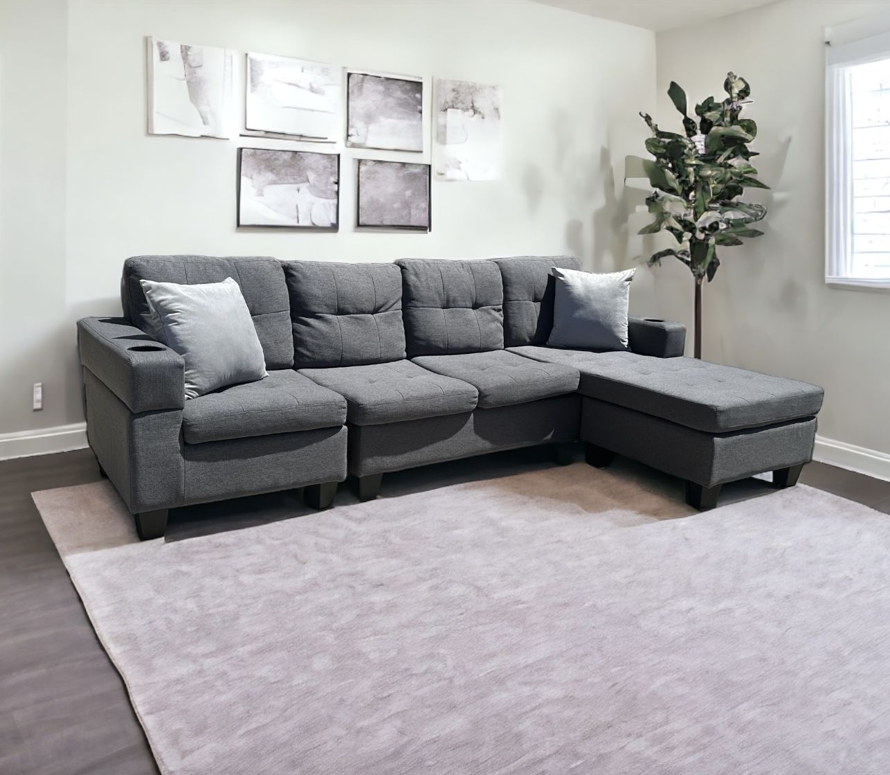 🔥GRAY Sectional Couch Sofa 💰 $50 Down 🚛 DELIVERY AVAILABLE 