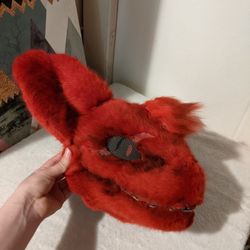 Red Dino Mask Fursuit Head