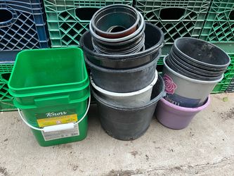 Mixed Lot of Plastic Plant planters and Buckets