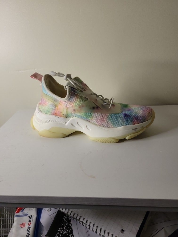 Steve Madden NY90 Myles Rainbow Pastel Sneakers Shoes MYLE01SI Women's Size 6.5M