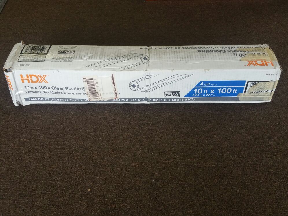 HDX 10' x 100' Clear Plastic sheeting