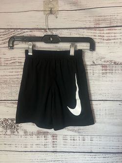 Nike Black Kids Athletic Shorts with White Swoosh size 5