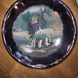 Hand painted plates 9" and 12" by cermonac $50 Set