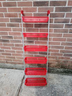 Red 6 tier basket over the door