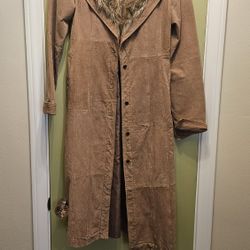 Brown Suede Western Duster Coat