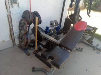 800LBS of weights 2 BenchesTower Workout