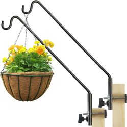 2-Packs Extended Rail Hook Fence Deck Bird Feeder Hook 360 Degree
