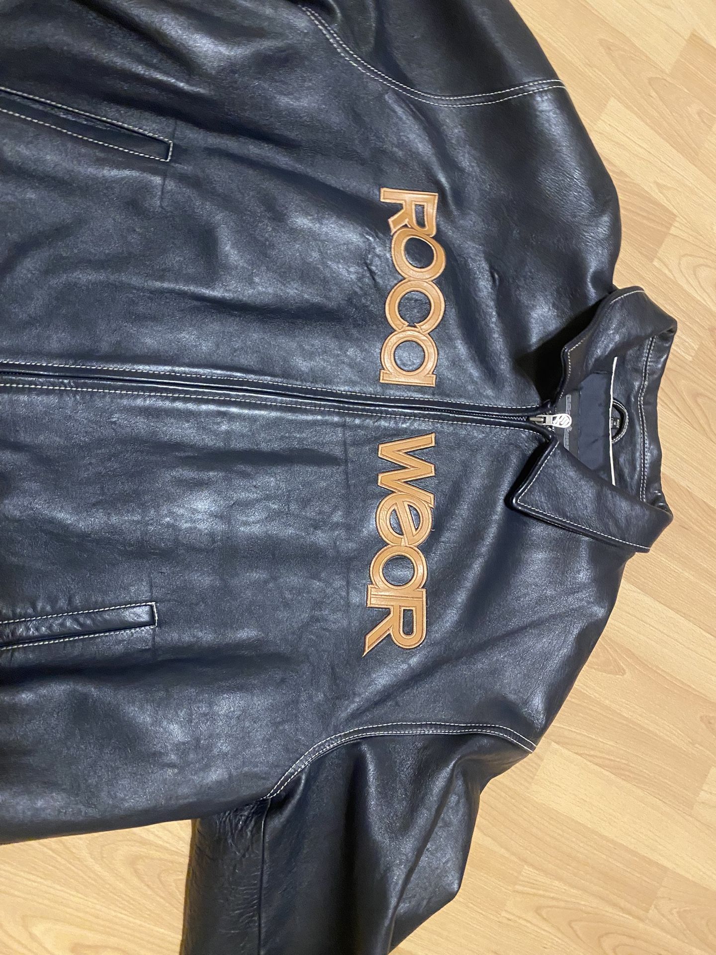 Rocawear Leather Bomber Jacket