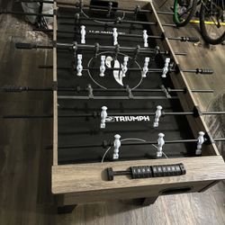 triumph sweeper football table; wood