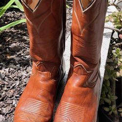 Vintage TONY LAMA Men's Brown Western Cowboy Boots 10 D Style 5084