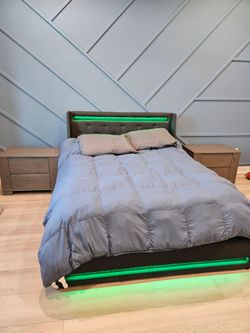 Queen beed frame and mattress